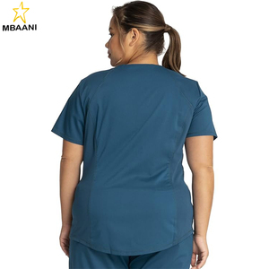 <b>Scrubs</b> for Women V-Neck <b>Scrub</b> <b>Top</b> with 2 Pockets, Mesh Panels, Soft Stretch Durable Easy Care Nursing Uniform - Product Image 3