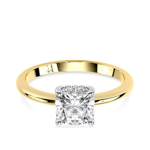 Anillo de Compromiso con Diamante Cultivado en Laboratorio con Corte Cojín y Halo Oculto, 2.10 CTW, Oro Sólido de 18K, Chapado en Rodio, IGI, Aniversario, Boda - Product Image 1