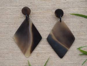 ต่างหูทำมือจากเขาควายธรรมชาติ เครื่องประดับชนเผ่า งานฝีมือธรรมชาติ - Product Image 2