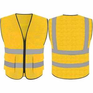 Unisex High Visibility Reflective Safety <b>Vest</b> Multi Pocket Breathable Construction Engineer Workwear <b>Utility</b> <b>Vest</b> - Product Image 1
