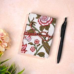 Diario Abhita Hecho a Mano con Tela Cosida y Encuadernada, 5x3.5 Pulgadas, con Cubierta de Impresión en Bloque, Ecológico, Elegante, para Regalo - Product Image 1