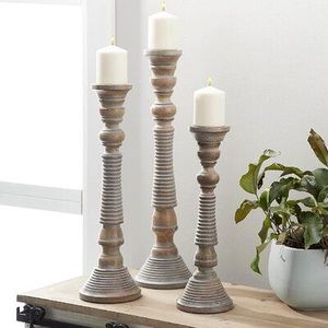 Beautiful Wooden Candle Holder Handcrafted Decorative Accent For Dining <b>Tables</b> Living Rooms And Special Events - Product Image 1