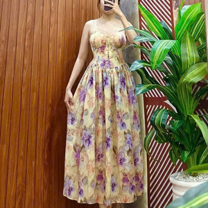 Vestido Maxi Sexy de Manga Corta para Mujer, Diseño Sencillo y Sólido, Cintura Natural, de Seda Lavable, Combinación Perfecta de Elegancia y Comodidad - Product Image 1
