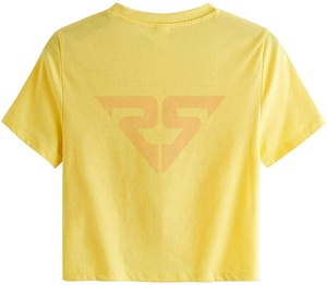 Customized Design And Customized Logo Print Round Neck T-Shirts Women's Crop <b>Top</b> T-shirts Made in Pakistan - Product Image 5