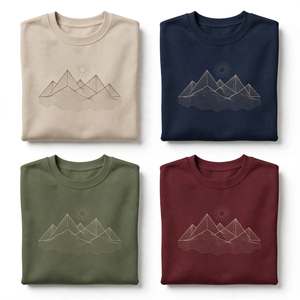 Sweat-shirt à col rond en molleton épais, imprimé graphique montagne vintage, coupe oversize, gris chiné foncé, style streetwear, unisexe - Product Image 6