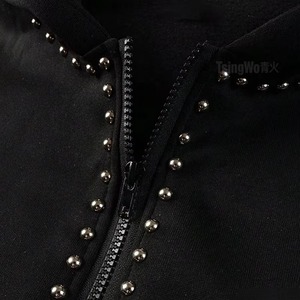 Sudadera con Capucha de Lujo con Pedrería, Sudadera Personalizada con Cristales Brillantes, Colección de Invierno de Ropa Urbana Oversize, Proveedor al por Mayor - Product Image 3