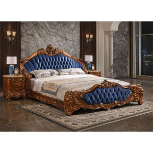 Juego de Cama de Lujo Tallado a Mano Estilo Sudeste Asiático, Madera Duradera, Precio Mayorista, Juego de Dormitorio King Size Tallado a Mano para Villa de Lujo, EE. UU. - Product Image 1