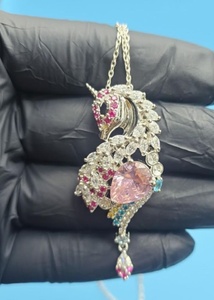 Pendentif Licorne en Moissanite de Luxe Certifiée, en Argent 925 Bicolore, Style Hip-Hop, Animal Mythique - Product Image 2