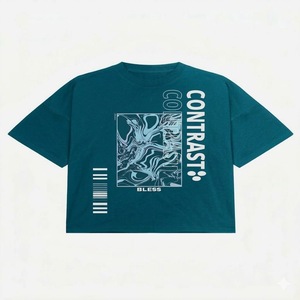 Camisetas de Hombre al por Mayor, OEM, Personalizadas, de Alta Calidad, en Poliéster/Algodón, con Logotipo Personalizado, Cuello en V, Manga Corta - Product Image 5