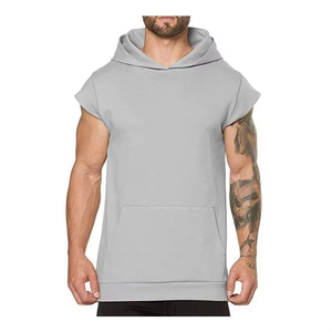 Modern <b>Men</b> <b>Sleeveless</b> Cut Off <b>Hoodie</b> Soft Fabric Sports & Street Style <b>Men</b> fitness <b>hoodie</b> OEM Wholesale Manufacturer - Product Image 4