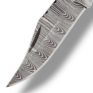 Cuchillos Plegables Premium de Damasco con Funda de Cuero, Cuchillos de Bolsillo Compactos para Exteriores, para Caza, Camping, Senderismo, Supervivencia y Uso Diario - Product Image 5