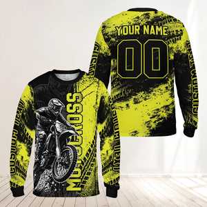 เสื้อเจอร์ซีย์มอเตอร์ครอสแบบกำหนดเอง เสื้อสำหรับขี่มอเตอร์ไซค์วิบากพร้อมชื่อและหมายเลข แขนยาว อุปกรณ์แข่งรถ MX เสื้อผ้าสำหรับนักขี่แบบยูนิเซ็กซ์ รับผลิตตามแบบ (OEM) ขายส่ง - Product Image 4