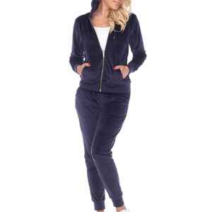 Ensemble de survêtement en velours personnalisé avec logo et design, épais et chaud, de haute qualité pour femmes - Product Image 4