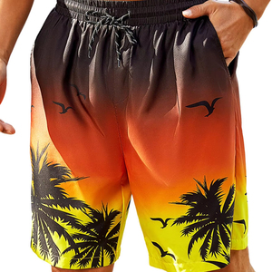 Shorts de bain pour hommes, imprimé tie-dye, taille élastique avec cordon de serrage, légers et colorés, pour la plage, l'été et les vacances - Product Image 1
