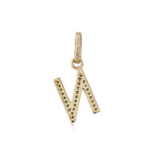 Colgante de Oro Amarillo Sólido de 14k con Diamantes Pavé Genuinos, Inicial N, Hecho a Mano, Joyería Fina al por Mayor - Product Image 2