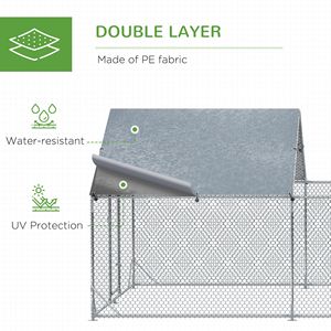 Grande Pollaio in Metallo Tipo H con Copertura Impermeabile Anti-UV da 6x3m e Porta con Serratura, Usato - Product Image 6