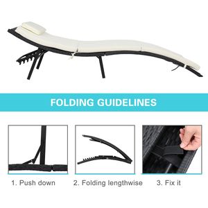Set Letto Pieghevole e Sedia da Spiaggia a Tre Pezzi Nero YJ con Quattro Linee per Uso in Giardino, Spedizione Gratuita - Product Image 4