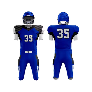 Ensemble d'uniformes de football américain en maille respirante grande taille à manches courtes 100 % polyester pour le sport - Product Image 3