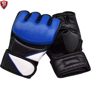 SUMROOS Customizable Digital Printed Half Finger MMA Gloves PU Leather Laced Training Sparring Boxing Adjustable Martial Arts - Product Image 3