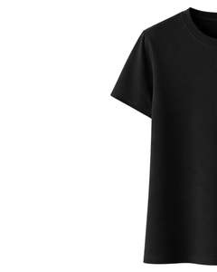 Camiseta Personalizada Negra para Hombre, Cuello Redondo, Manga Corta, Algodón, Casual, Lisa, Estilo Urbano, Verano, con Impresión de Logotipo Personalizado - Product Image 3