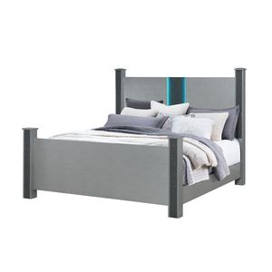 Lit double LORENZO en argent avec haut-parleurs intégrés - Product Image 3