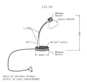 Lampe de chevet LED minimaliste de style européen avec base en fer et interrupteur marche/arrêt, décoration d'intérieur, fabriquée au Vietnam - Product Image 6
