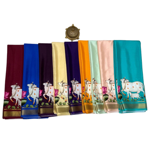 Sari ethnique de qualité supérieure en bleu sarcelle avec un design traditionnel de pallu à imprimé animalier - Product Image 5