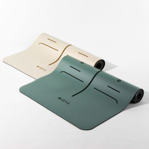 Tapis de yoga SEVA 5 mm en PU antidérapant, écologique, avec logo personnalisé au laser, blanc avoine, vert, beige, rectangulaire, en stock, prêt à être expédié - Product Image 1