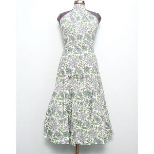 Beautiful Sweet maxi <b>Dress</b> Hand Digital Printed Floral Cotton halter neck <b>dress</b> Handmade Natural Waist Breathable Summer - Product Image 1