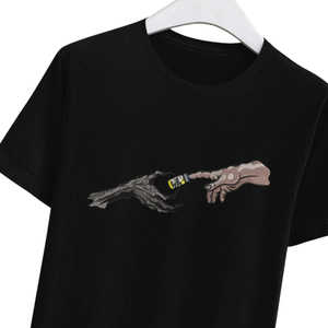 T-shirt personnalisé brodé, motif mains artistiques, coupe oversize unisexe, streetwear, coton de haute qualité, mode décontractée, usine OEM ODM - Product Image 6