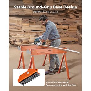 ขาตั้งเลื่อยแบบพกพาโลหะทั้งหมด 2 ชิ้น แบบพับได้ รับน้ำหนักได้ 1323 ปอนด์ ขาแข็งแรงทนทานสำหรับเครื่องเลื่อยไม้ - Product Image 5