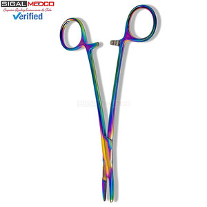 Olsen Hegar Manual Needle Holder Driver 6.5 Inch Multicolor Rainbow <b>Titanium</b> Coating Surgical Hemostat Integrated Scissors - Product Image 4