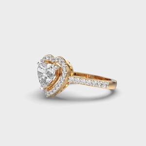Anillo de Compromiso con Diamante Tallado en Corazón, Certificado IGI, Chapado en Oro, Engaste Invisible, Joyería Fina Romántica para Mujer - Product Image 2