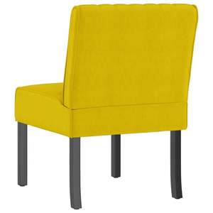 Sillón de terciopelo amarillo de durabilidad media, de madera maciza y contrachapada para sala de estar - Product Image 5