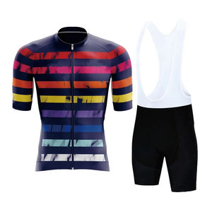 Ensemble de maillot de cyclisme unisexe de haute qualité, respirant, antibactérien, à séchage rapide, maillot à manches courtes, short, kit, uniforme de vélo de route, taille plus - Product Image 4
