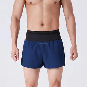 Nuevo 100% algodón de secado rápido transpirable correr gimnasio pantalones cortos para hombres patrón sólido de punto personalizado pantalones cortos deportivos - Product Image 4