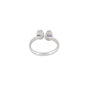 Dual Blue Cat's Eye <b>Adjustable</b> <b>Silver</b> <b>Ring</b> | 925 Sterling <b>Silver</b> - Product Image 5
