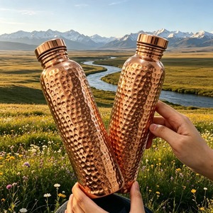 Premium Glossy Copper <b>Water</b> <b>Bottle</b>-<b>Large</b> Capacity Eco-Friendly Portable Classic Design for Home Use PEETAL NAGRI ARTWARE PNA-23 - Product Image 6