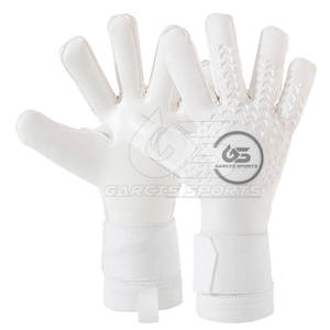 White Football Goalkeeper Gloves Protection Breathable Non Slip PVC <b>Soccer</b> Adjustable Wrist Strap Unisex for Training - Product Image 1