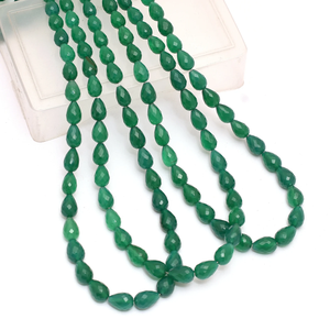 Perles en onyx vert AAA+ 5x8mm-7x10mm, forme goutte d'eau, onyx naturel, pierre semi-précieuse, facettées, en vrac, pour la création de bijoux - Product Image 5