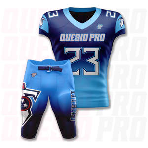 Vente en gros d'uniformes de football américain personnalisés, respirants, grande taille, à séchage rapide, manches courtes, 100% polyester, ensembles d'équipe, sublimation - Product Image 3