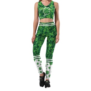 Ensemble de vêtements de sport pour femme avec logo personnalisé, 2 pièces, respirant, sans couture, ensemble de yoga, vêtements de sport, soutien-gorge de sport et leggings à taille élastique - Product Image 1