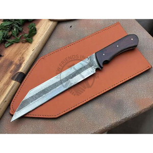 Couteau Viking Seax en acier à haute teneur en carbone forgé à la main, lame de 9,5 pouces, manche en bois, ambidextre, couteau médiéval de collection - Product Image 1