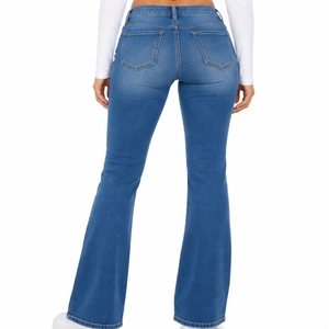 Jeans de Mezclilla Acampanados para Mujer, Premium, Elásticos, Cómodos, Elegantes, Duraderos, de Cintura Alta, Diseño Moderno - Product Image 2