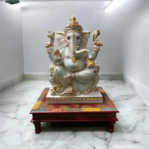 Nirmala Handicrafts - Estatua Tradicional Hecha a Mano de Resina del Dios Ganesha |   Ídolo de Ganesha para Decoración Espiritual del Hogar y la Oficina y Regalo de Diwali - Product Image 1