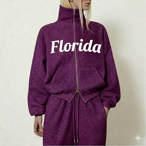 Ensemble de survêtement décontracté pour femme en molleton de coton doux, brodé, avec double fermeture éclair, comprenant un sweat à capuche et un pantalon de jogging, idéal pour l'hiver - Product Image 4