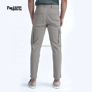 กางเกงคาร์โก้ผ้าแคนวาสโพลีเอสเตอร์ 100% คุณภาพสูงสำหรับผู้ชาย ยี่ห้อ Twill-Sports OEM แห้งเร็ว ระบายอากาศได้ดี  โลโก้สั่งทำได้  กระเป๋าหกช่อง สไตล์ลำลอง - Product Image 2