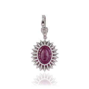 Prix d'usine personnalisé, meilleur prix, 8,7 ct. Pendentif ovale en rubis et diamants, ouvrable, pour mariage, or blanc 14 carats, fournisseur de bijoux - Product Image 6