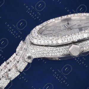 Reloj de Diamantes Moissanite Personalizado de 41 mm, Automático, Mecánico, de Acero Inoxidable, Resistente al Agua, para Hombre, Hecho a Mano, con Incrustaciones de Joyas - Product Image 6