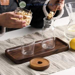 Bandeja de Servir de Nogal Pulido Premium de 25x18cm, Ecológica, Duradera, Apta para Lavavajillas, No Tóxica, para Postres, Café y Regalos Europeos - Product Image 5